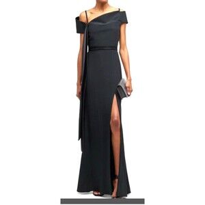 $5690 Alexander Mcqueen Off-Shoulder Gown Evening Maxi Dress Black Size 40, US 4